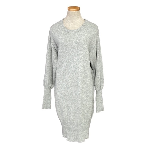 NSF Sweater Dress Grey Knit Balloon Sleeves Size Small - Picture 1 of 16